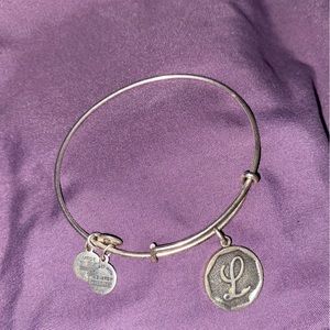 “L” Alex and Ani Silver Bracelet
